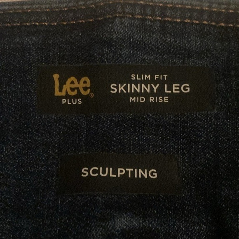 Lee Plus Slim Fit Skinny Leg Mid Rise Sculpting Black Wash Jeans - 18W